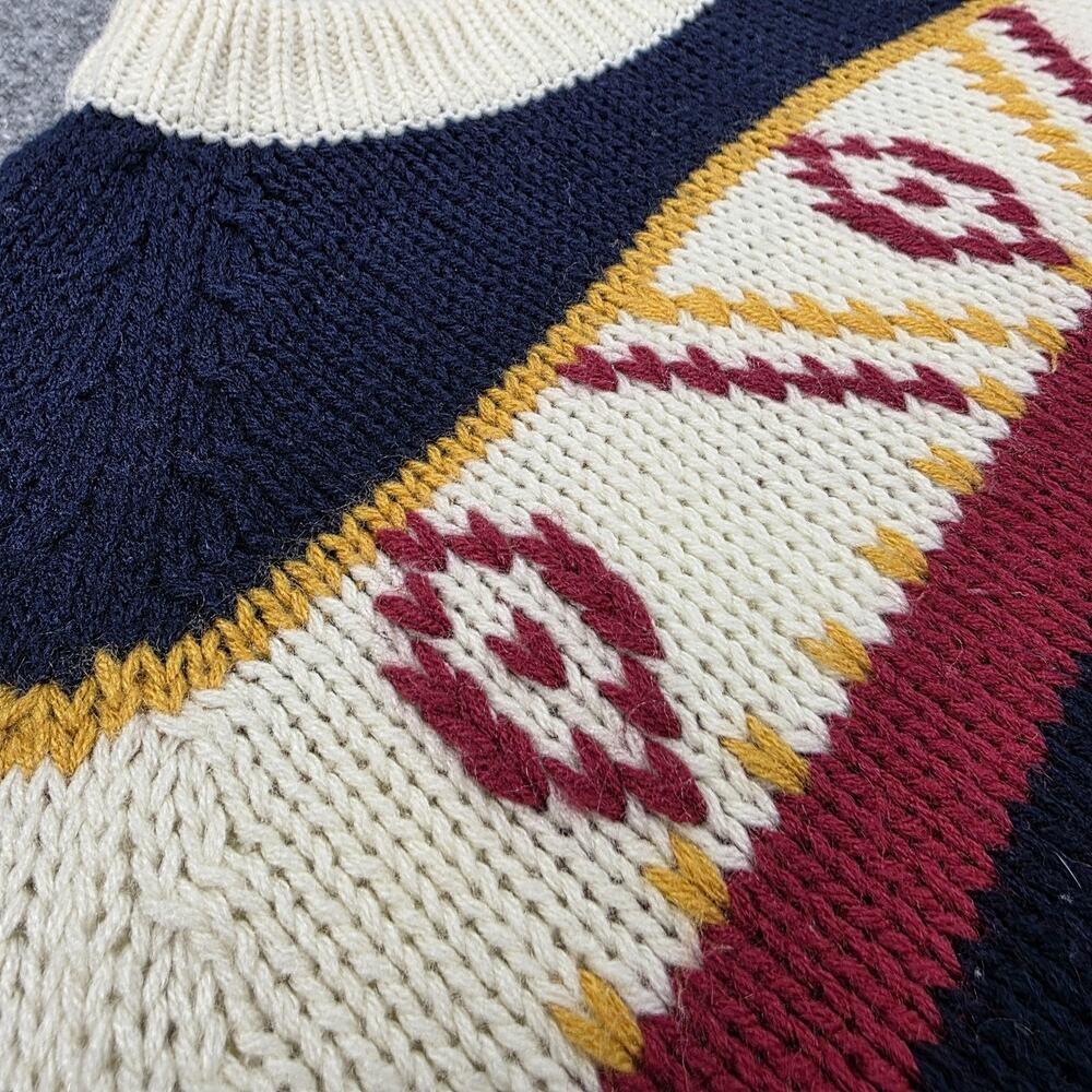 Youngbloods Sweater Men Medium Cream Southwestern Aztec Acrylic Knit Pullover 90 - Picture 10 of 16